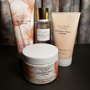 4 PC VICTORIA'S SECRET COCONUT MILK & ROSE